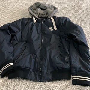 Abercrombie navy jacket hoodie small